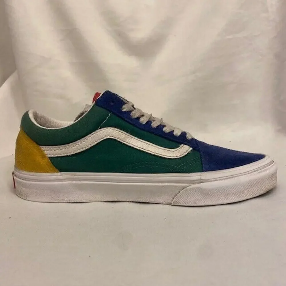 Vans Old Skool Blue Green Yellow Suede Canvas Sneakers